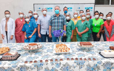 Ex-paciente proporciona lanche para os colaboradores do Hospital Municipal de Aparecida de Goiânia (HMAP) em agradecimento ao carinho e cuidado recebido
